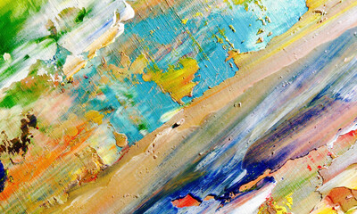 Abstract art background . Hand painting artwork on canvas .