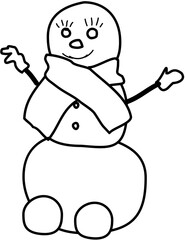 snowman Line drawing sketch