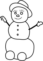 snowman Line drawing sketch