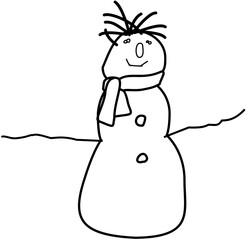 snowman Line drawing sketch