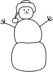 snowman Line drawing sketch