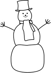 snowman Line drawing sketch