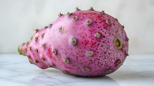 Photo Pink Prickly Pear Cactus Fruit Marble Surface