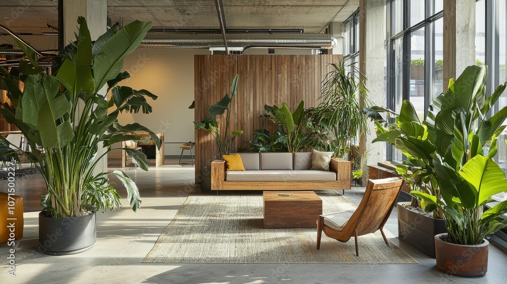 Poster transform your workspace create a relaxing indoor oasis with plants for enhanced productivity