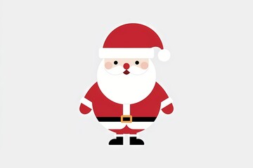 Santa Claus Silhouette Illustration: Iconic Christmas Design Isolated on White
