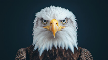 Obraz premium Majestic eagle displays fierce gaze and powerful presence in stunning close-up portrait