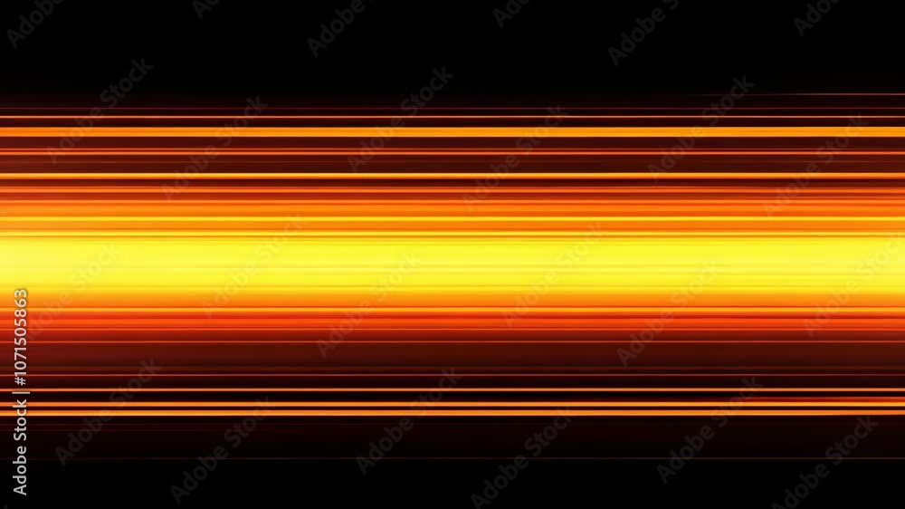 Poster an abstract image of horizontal yellow and orange lines on a black background