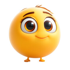 Obraz premium Cheerful Yellow Emoji with Big Eyes and Smile