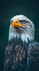Obraz premium Photo Majestic Bald Eagle Portrait Feathers Beak Eyes Wildlife Nature