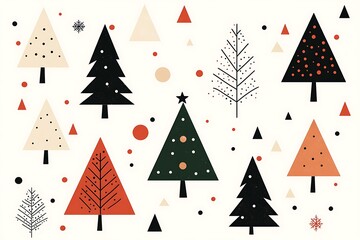 Obraz premium Christmas Seamless Pattern with Festive Holiday Element . Winter Season New Year Ornament