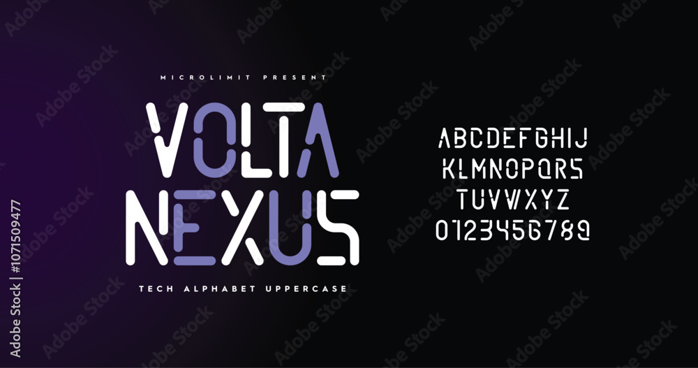 Poster volta nexus: futuristic typography with a rounded, tech-inspired style. perfect for electronic and c