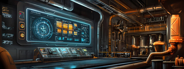 Obraz premium Advanced Manufacturing Data Panel