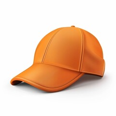 Fototapeta premium Orange fashion cap on isolated background. Sun protection sport hat for your brand and design