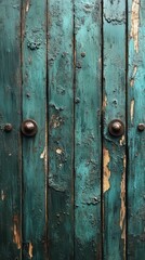 Fototapeta premium Weathered Teal Wooden Door Texture