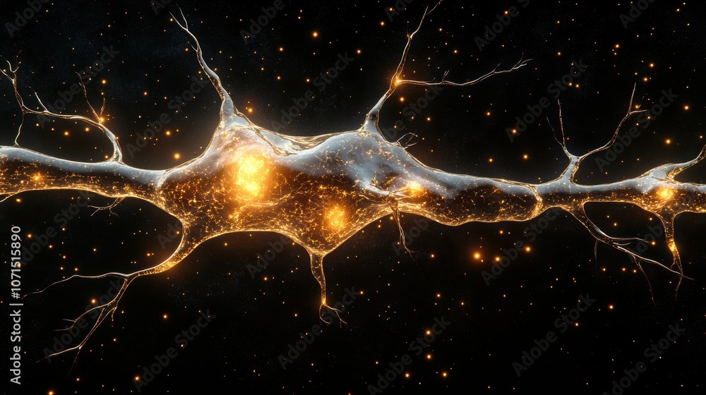 Aufkleber glowing abstract light background with colorful nebulae and stars in the dark universe. generative a