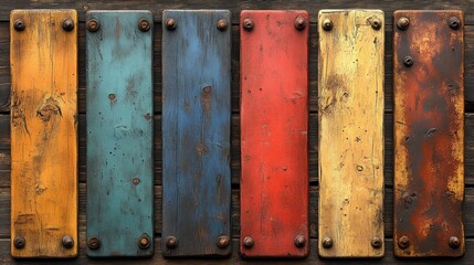 Colorful Painted Wooden Wall Panels