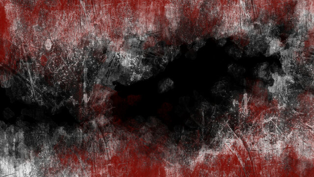 Red and black grunge background with white scratches.
