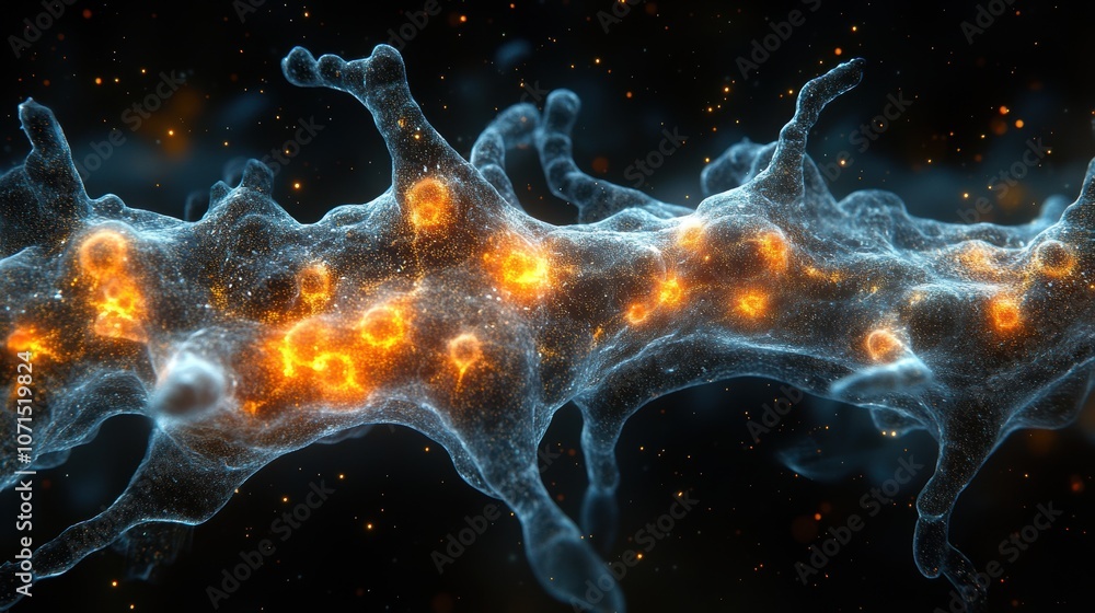 Aufkleber glowing electric fractal pattern background with seamless design. generative ai