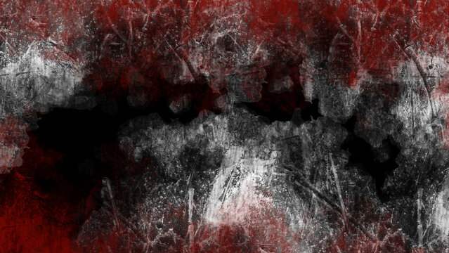 Grunge texture red white black dark background abstract.