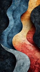 Obraz premium Abstract Wave Design with Color Palette