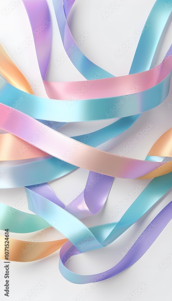 Poster abstract background featuring holographic ribbons for creative design and modern art projects, perfe