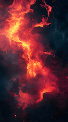 Fototapeta premium Abstract Background - Fiery Cosmic Nebula