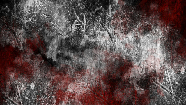 Grunge background red, white, black splatter.