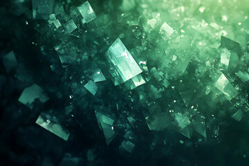 Fototapeta premium Abstract Background Green Crystal Emerald Gemstone Illustration