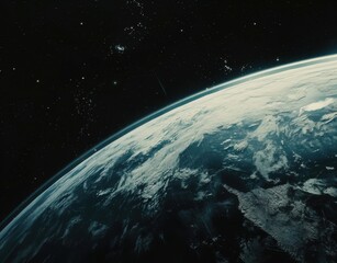 Fototapeta premium Earth, a celestial gem adorned with swirling clouds and the endless expanse of space.