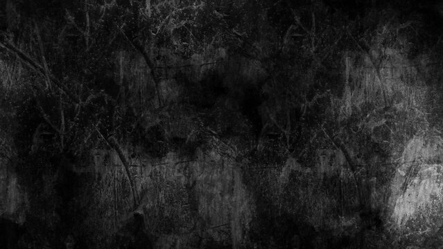 Dark, textured background with scratches and marks.