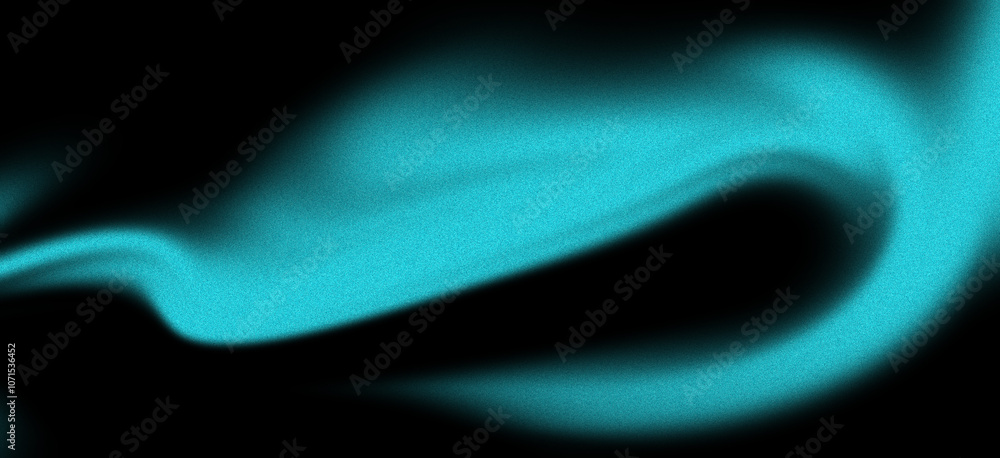 Aufkleber dynamic and elegant abstract composition with a flowing turquoise wave on a black background