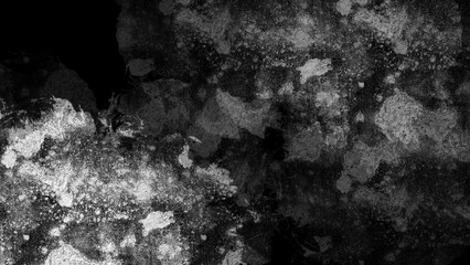 Black background white gray splattered paint spots.