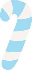 Illustration of Blue and White Candy Cane