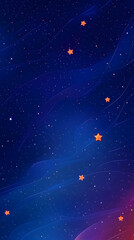 Naklejka premium Illustration Background - Deep Blue Starry Night Sky