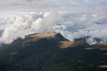 The specular landscape of Seceda mountain in Autumn season, Dolomite, Italy.