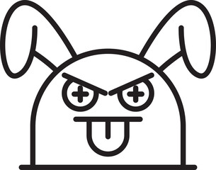 Obraz premium Funny and Cheeky Rabbit Emoticon 
