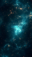 Obraz premium Abstract Background - Cosmic Teal Nebula, Stars, and Dust
