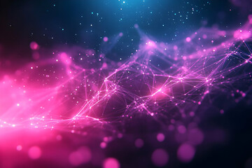 Obraz premium Abstract Background - Pink and Blue Plexus Network