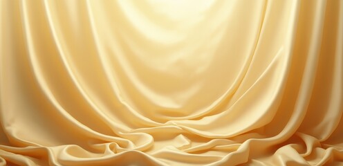 A golden curtain with a light shining through it