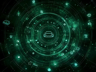 Obraz premium Illustration Abstract Background Futuristic Car Technology Digital Innovation Data Analysis