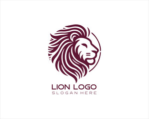 Fototapeta premium Lion head logo design icon vector illustration. 