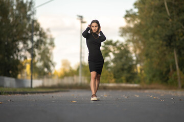 Portrait of a young beautiful girl outdoors.
