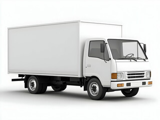 Fototapeta premium 3D White Delivery Truck Illustration