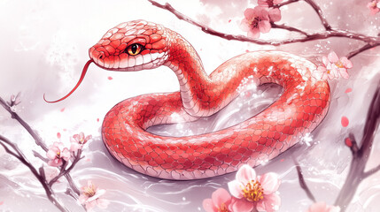Obraz premium snake in the water