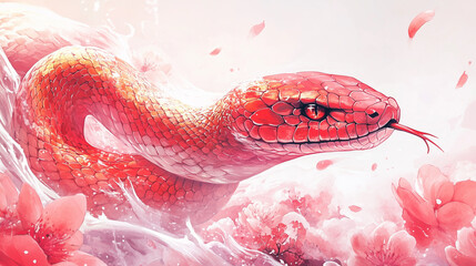 Obraz premium snake in the water