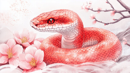 Obraz premium snake in the water