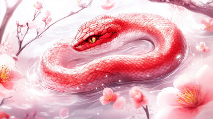 Obraz premium snake in the water