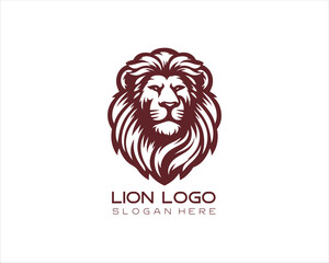 Lion head logo design icon vector illustration. 