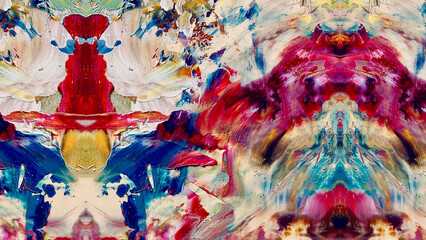 Fototapeta premium Abstract art background . Hand painting artwork on canvas .