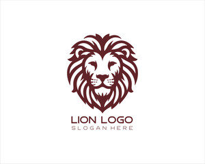 Lion head logo design icon vector illustration. 